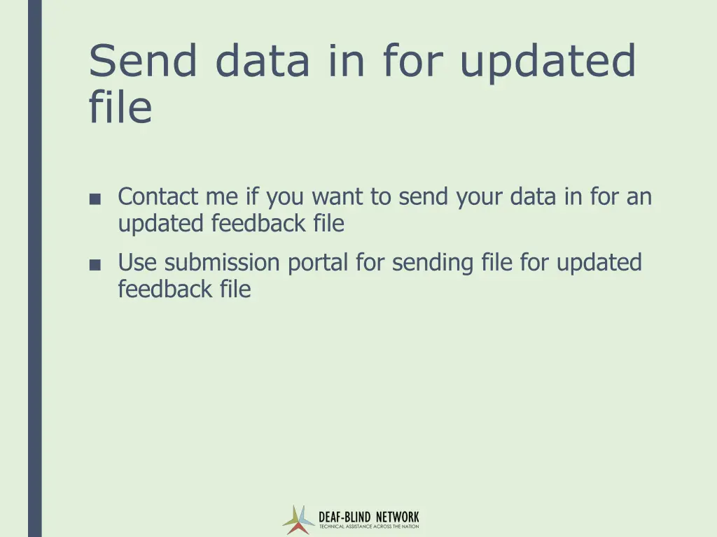 send data in for updated file