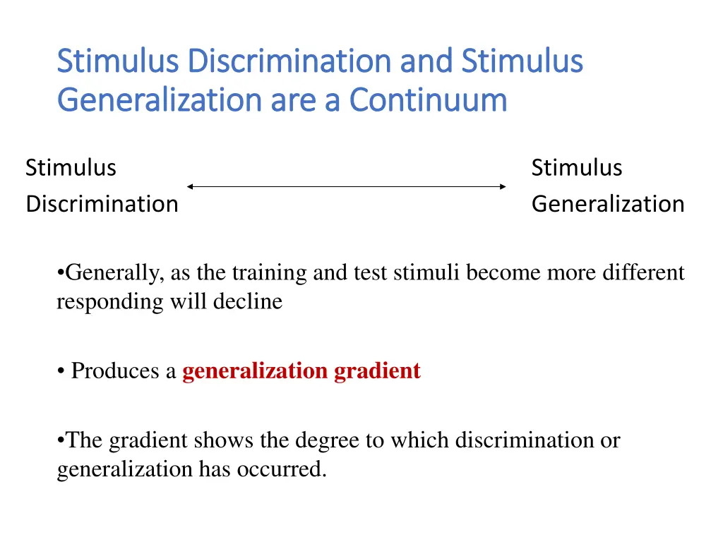 stimulus discrimination and stimulus stimulus