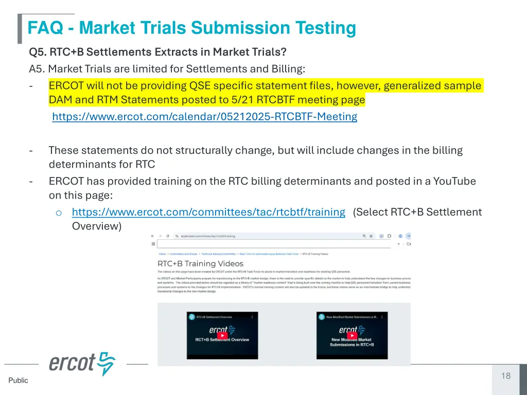 faq market trials submission testing 2