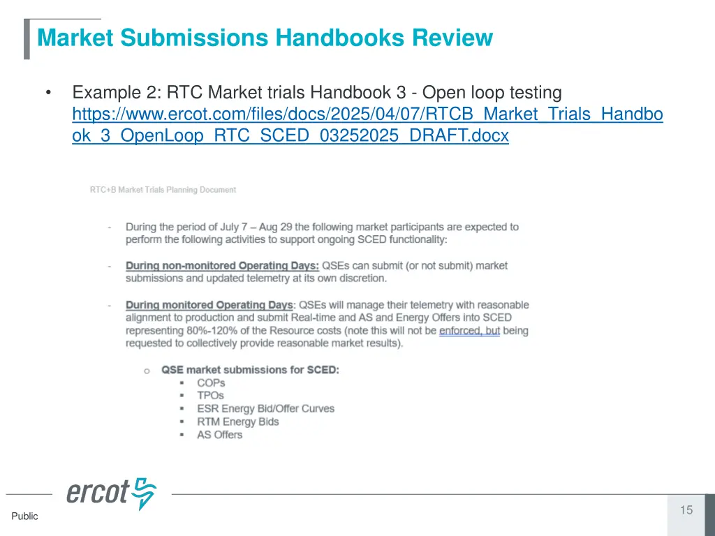 market submissions handbooks review