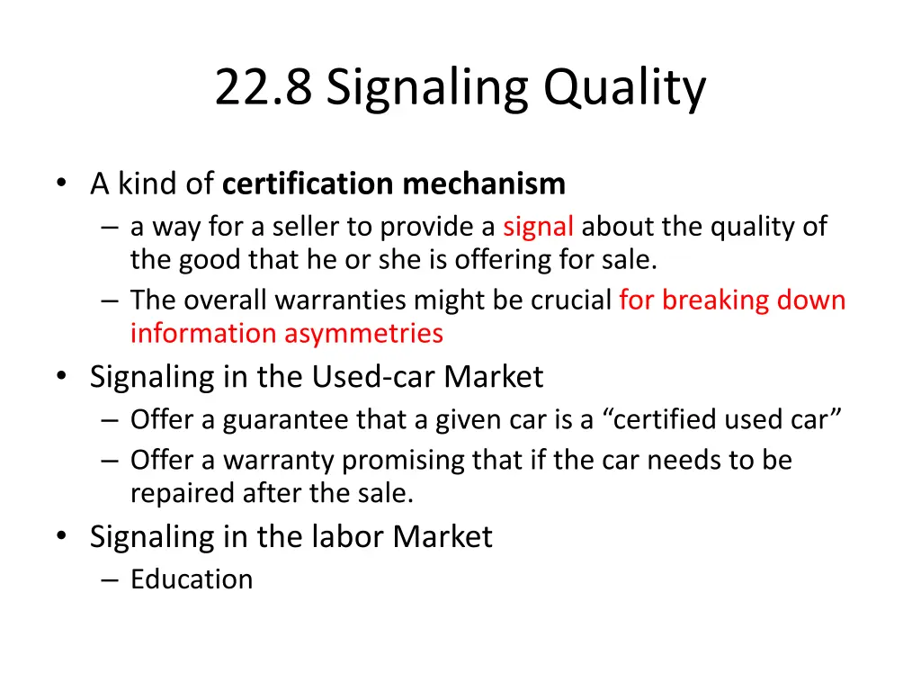 22 8 signaling quality