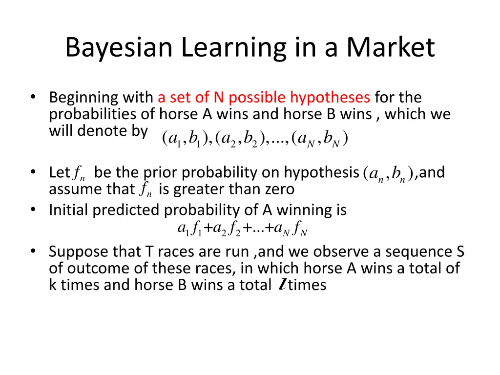 bayesian learning in a market