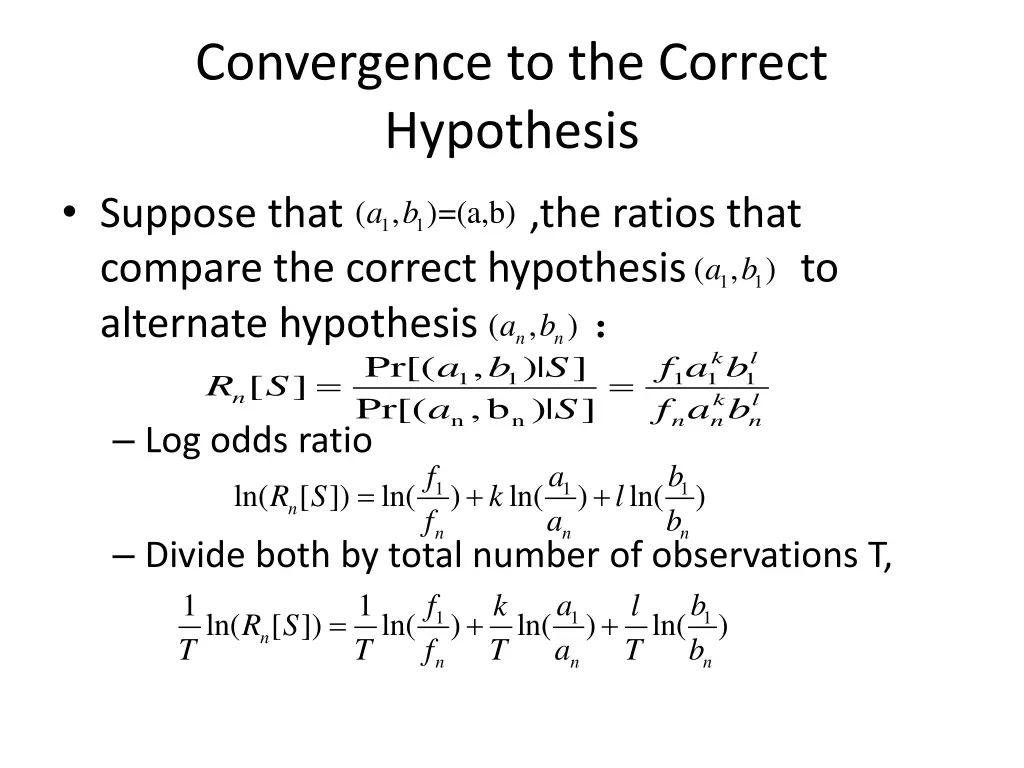 convergence to the correct hypothesis