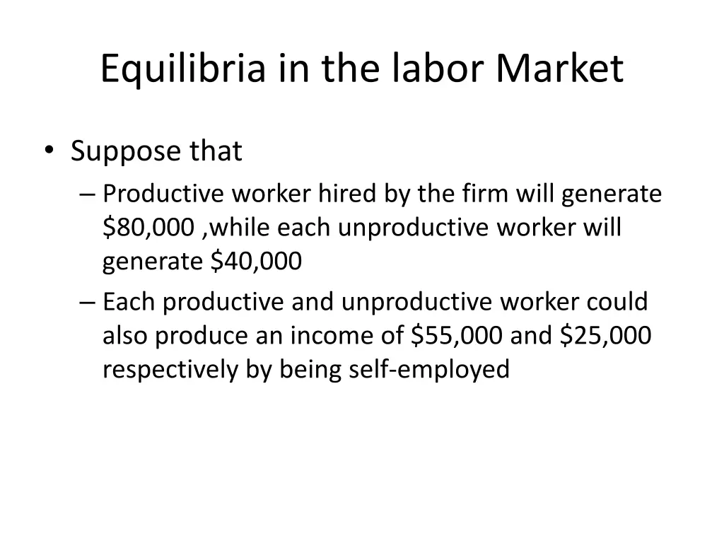 equilibria in the labor market