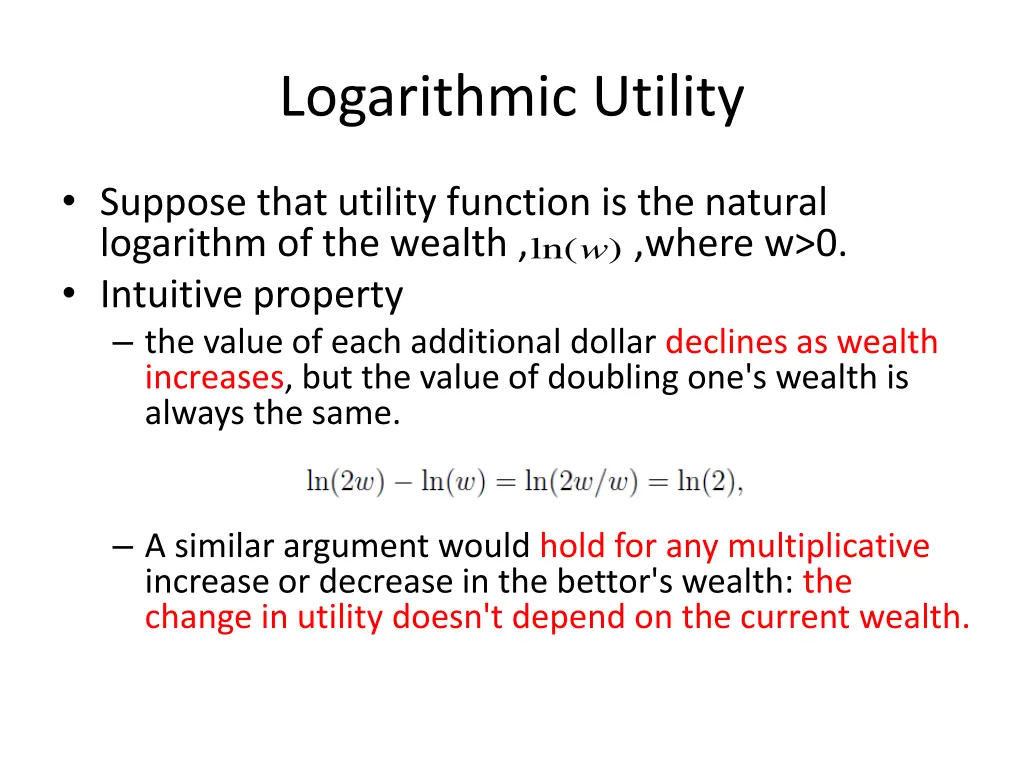logarithmic utility
