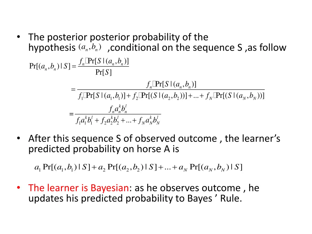 the posterior posterior probability