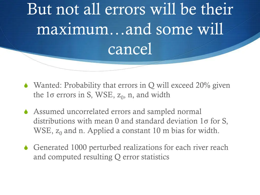 but not all errors will be their maximum and some