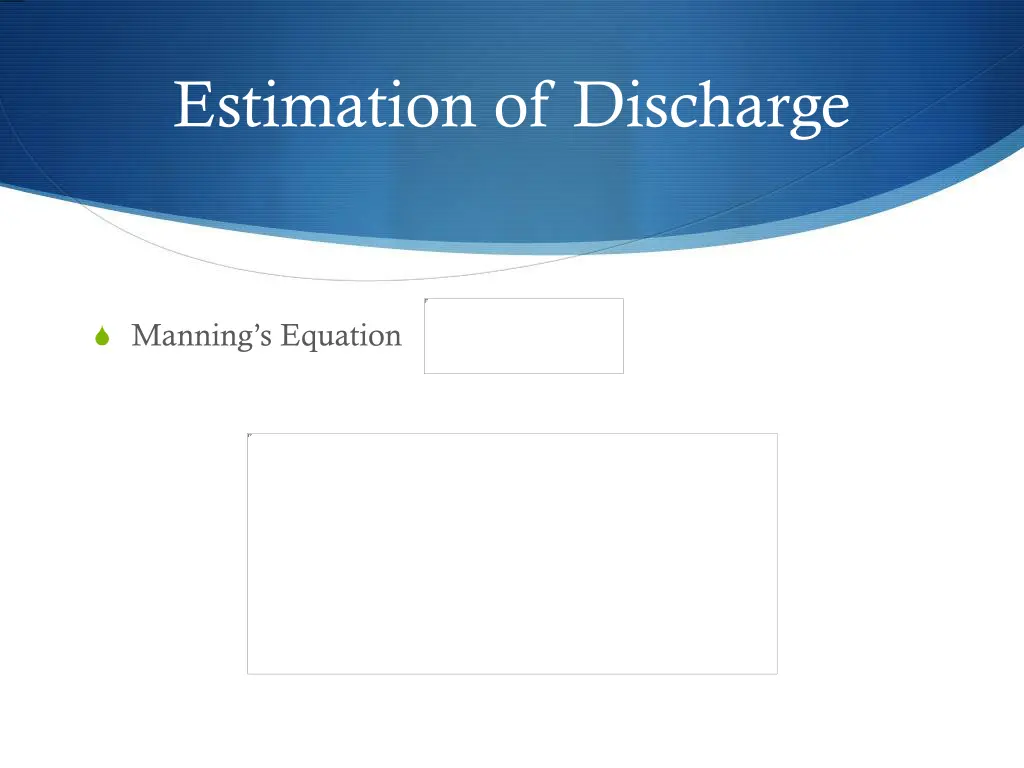 estimation of discharge