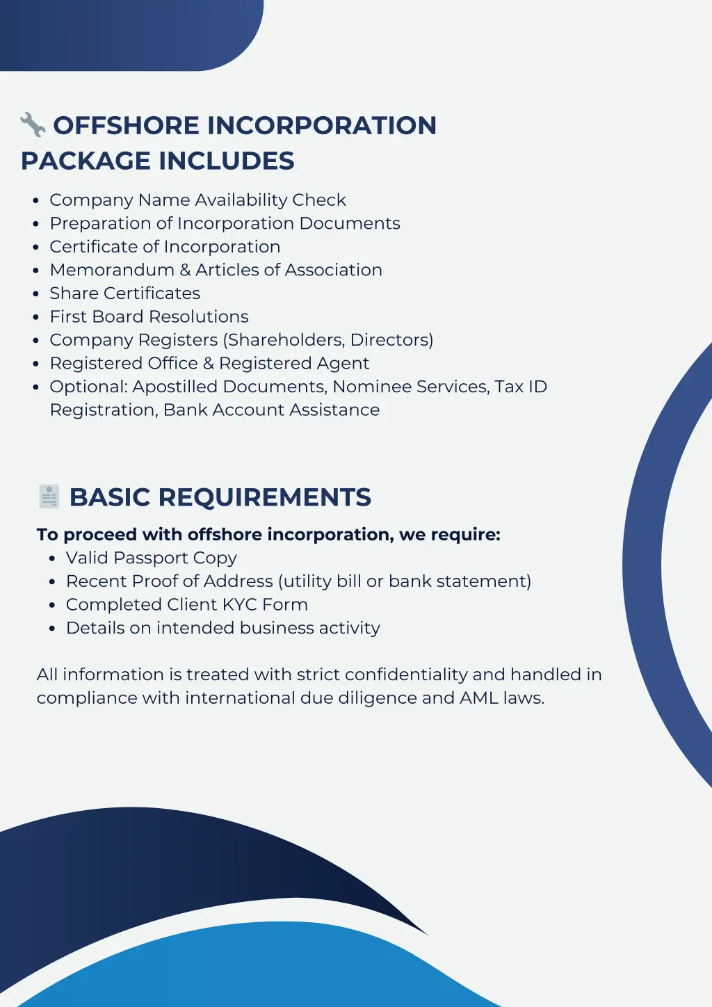 offshore incorporation package includes