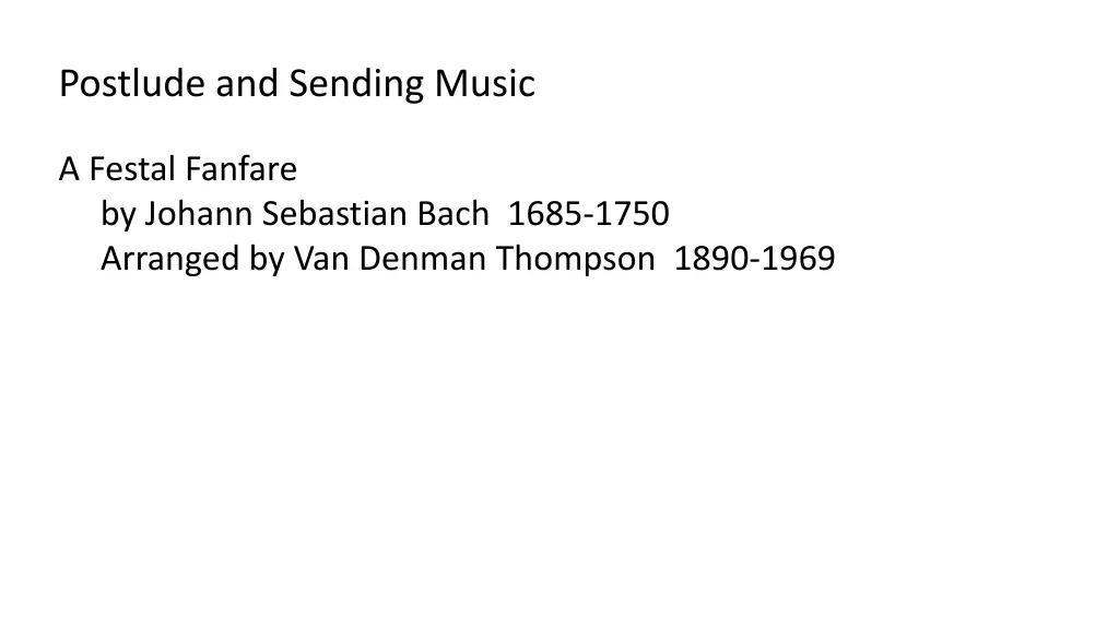 postlude and sending music