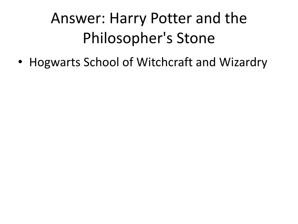 answer harry potter and the philosopher s stone