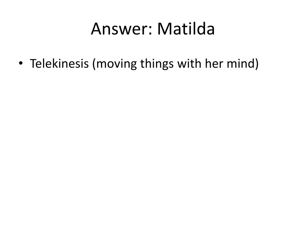 answer matilda