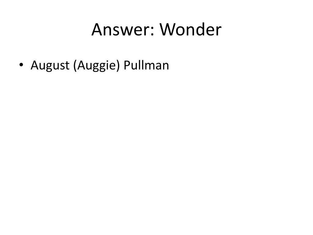 answer wonder
