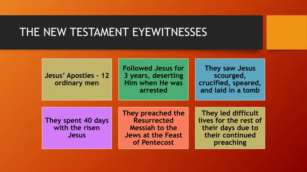 the new testament eyewitnesses