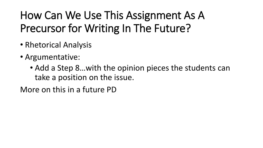 how can we use this assignment