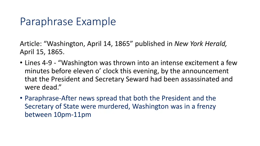 paraphrase example