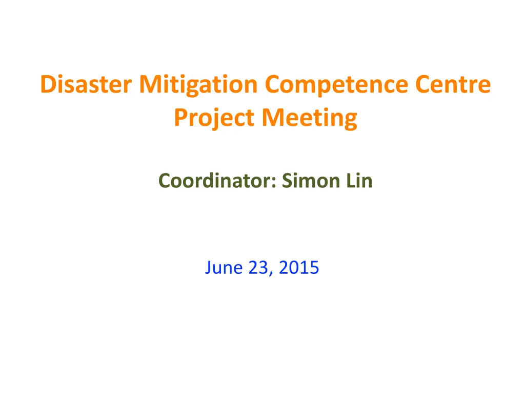 disaster mitigation competence centre project