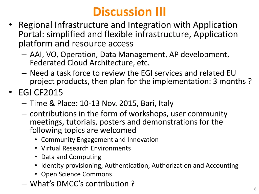 discussion iii