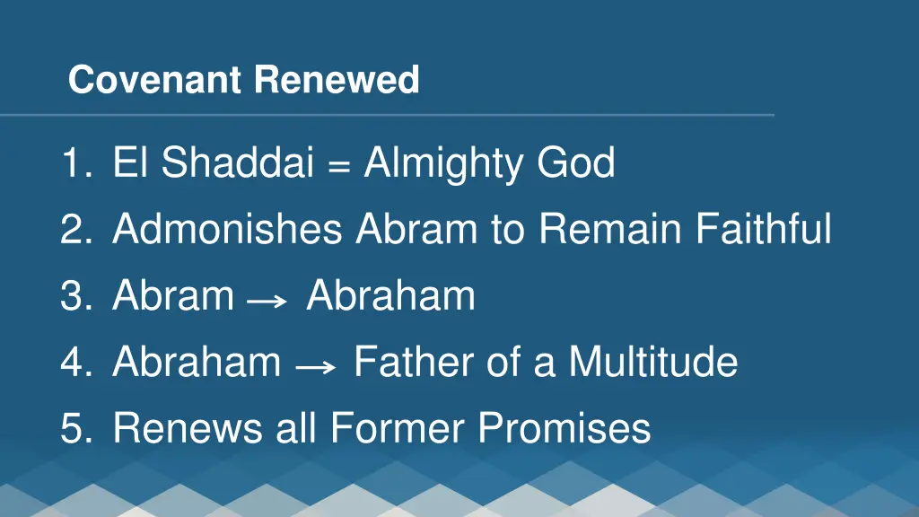 covenant renewed
