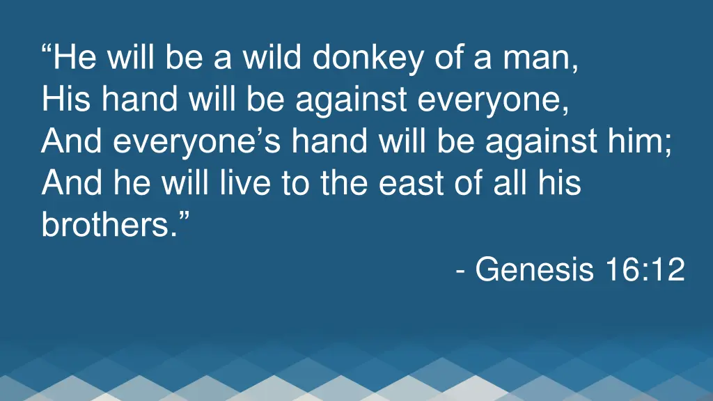 he will be a wild donkey of a man his hand will