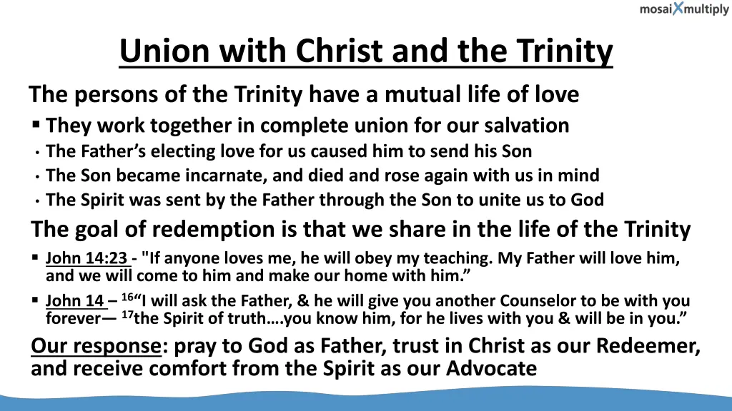 union with christ and the trinity