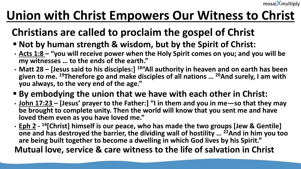 union with christ empowers our witness to christ