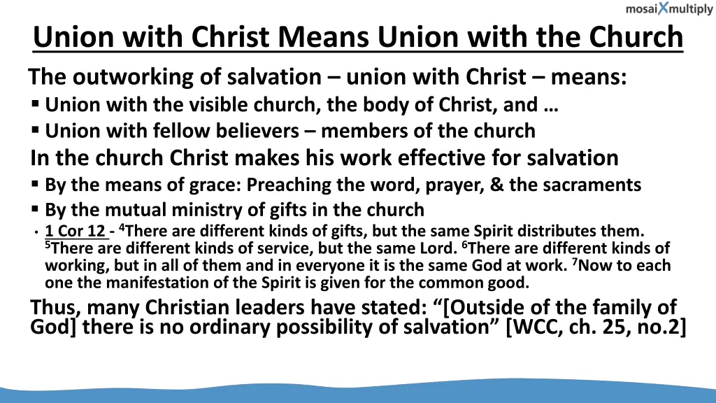 union with christ means union with the church