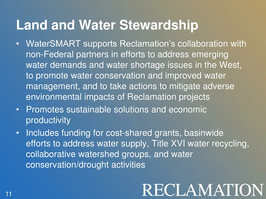 land and water stewardship