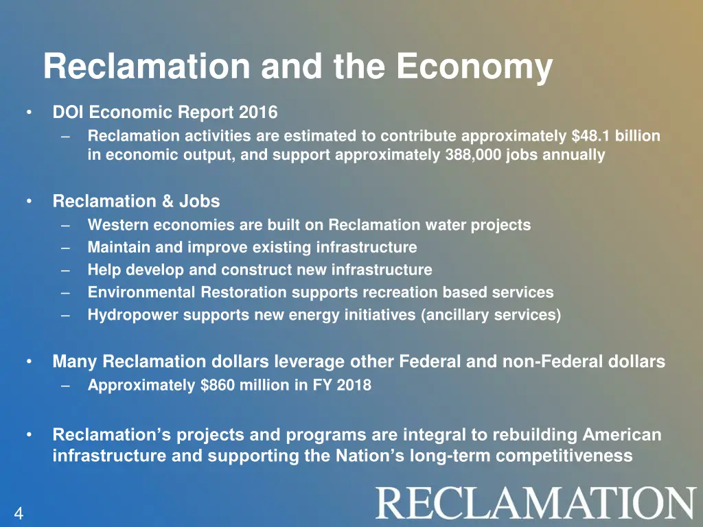 reclamation and the economy