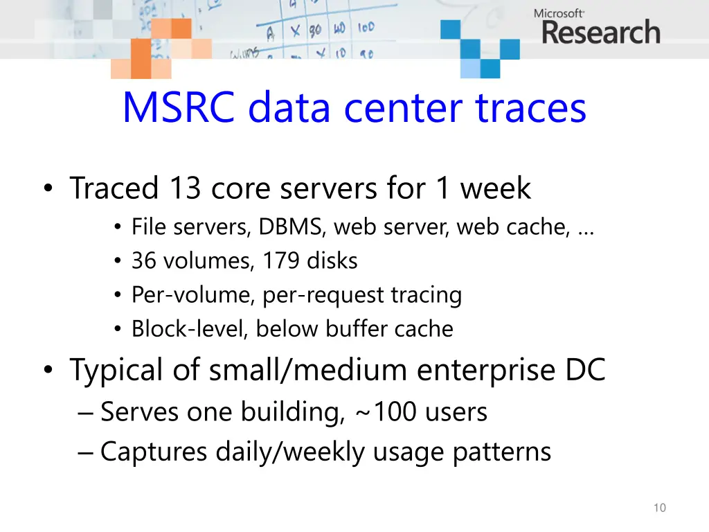 msrc data center traces