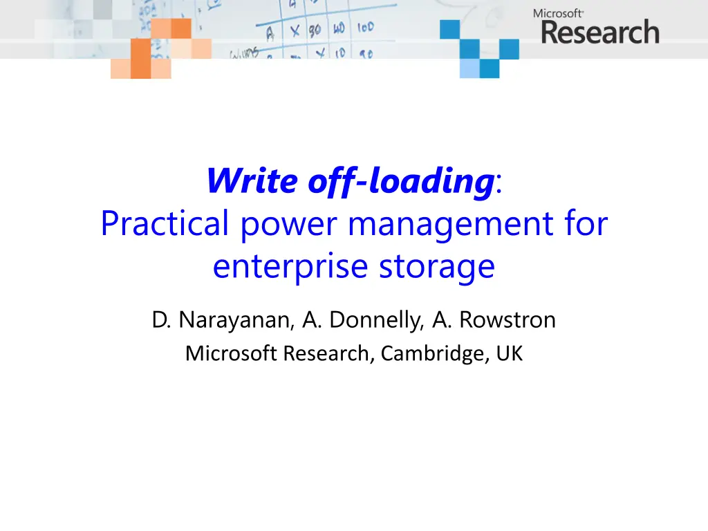 write off loading practical power management