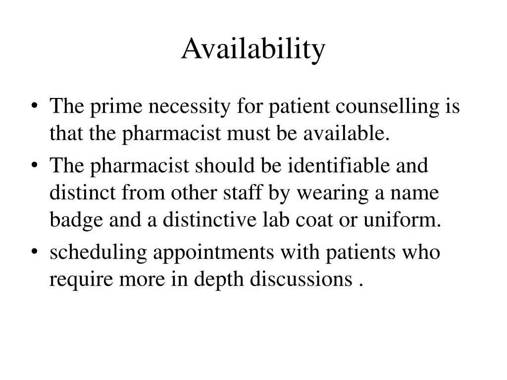 availability