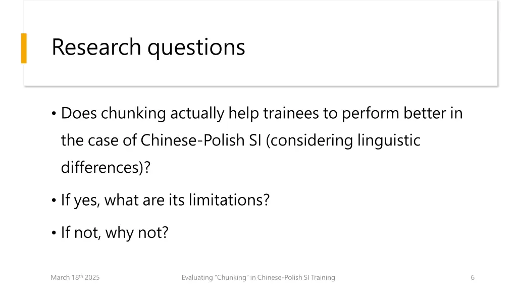 research questions