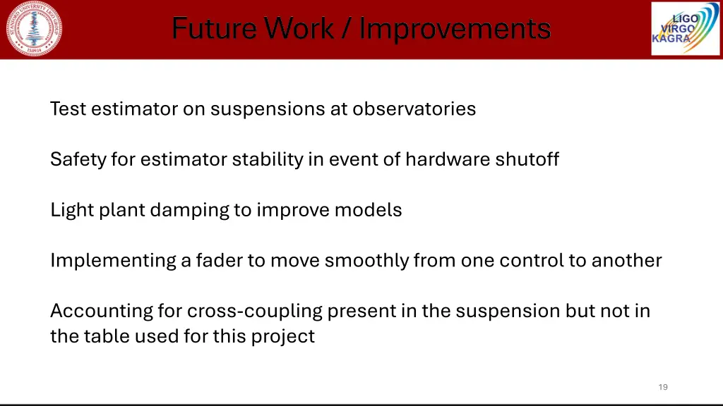 future work improvements