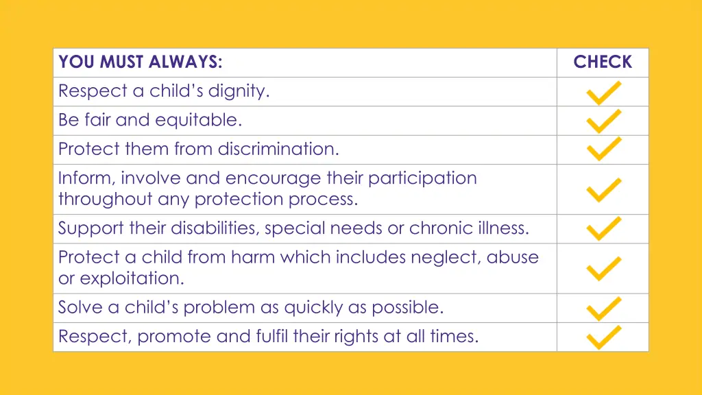 you must always respect a child s dignity be fair
