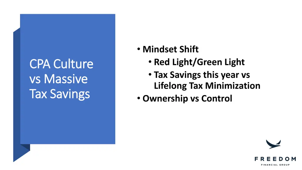 mindset shift red light green light tax savings