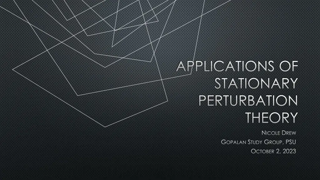 applications of stationary perturbation