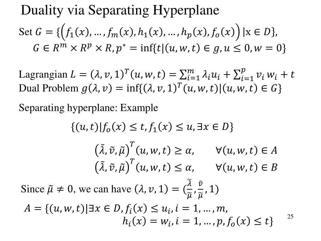 duality via separating hyperplane