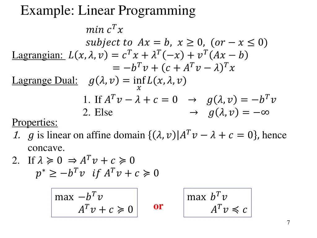 example linear programming 0 0 lagrangian