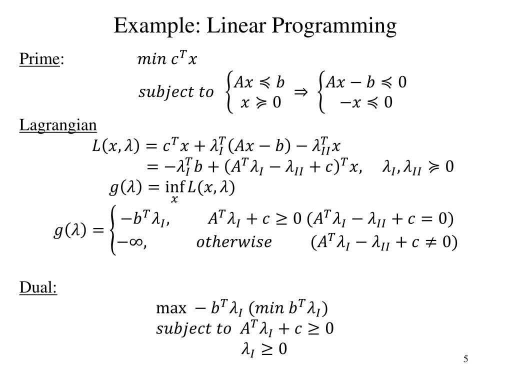 example linear programming