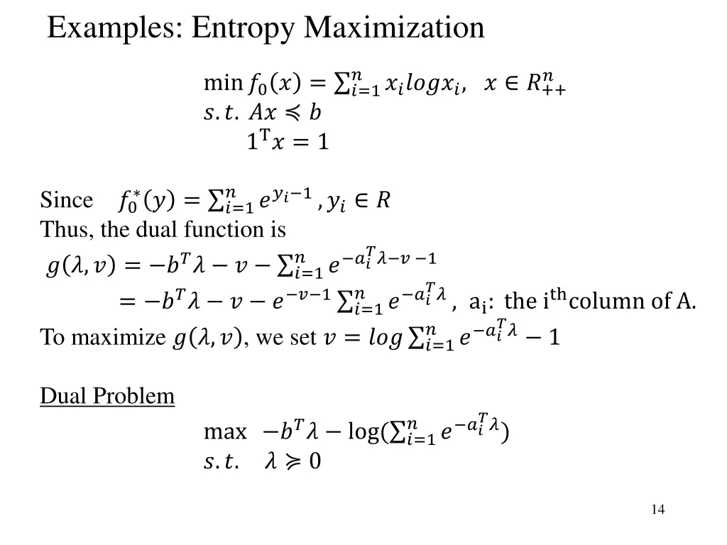 examples entropy maximization