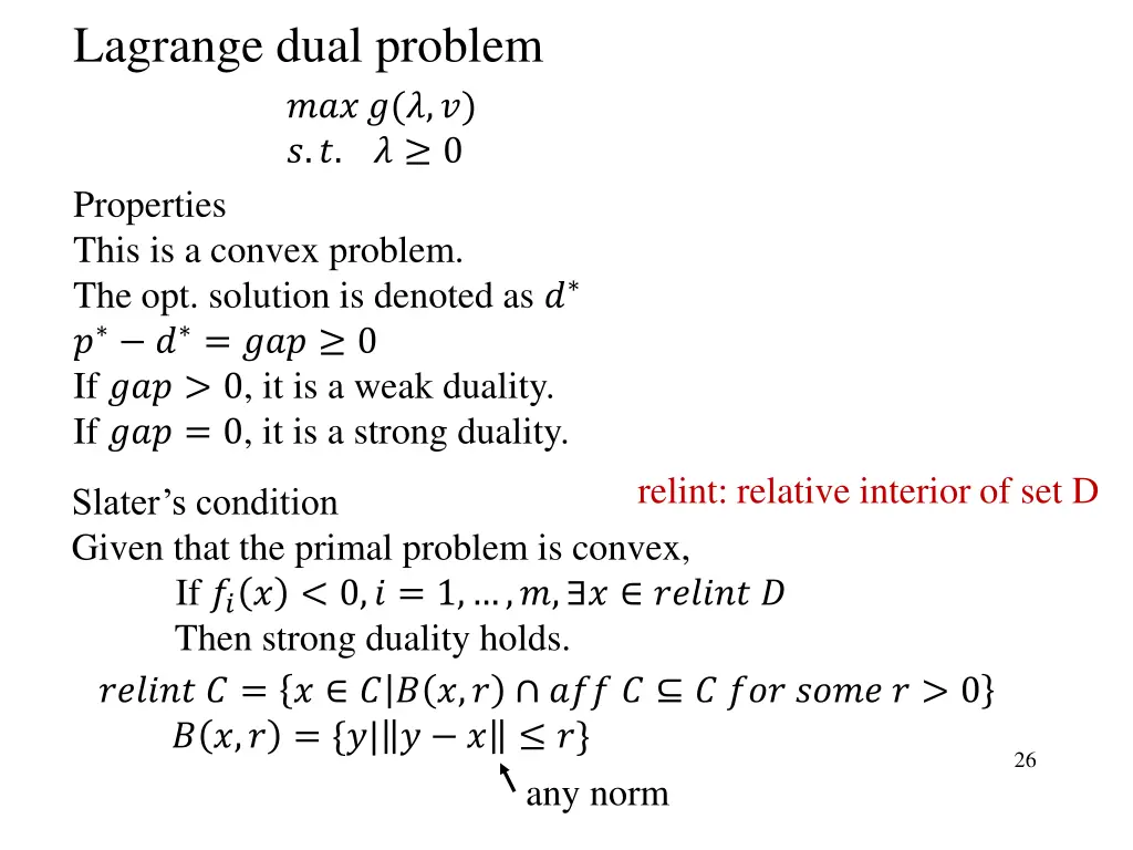 lagrange dual problem 0 properties this