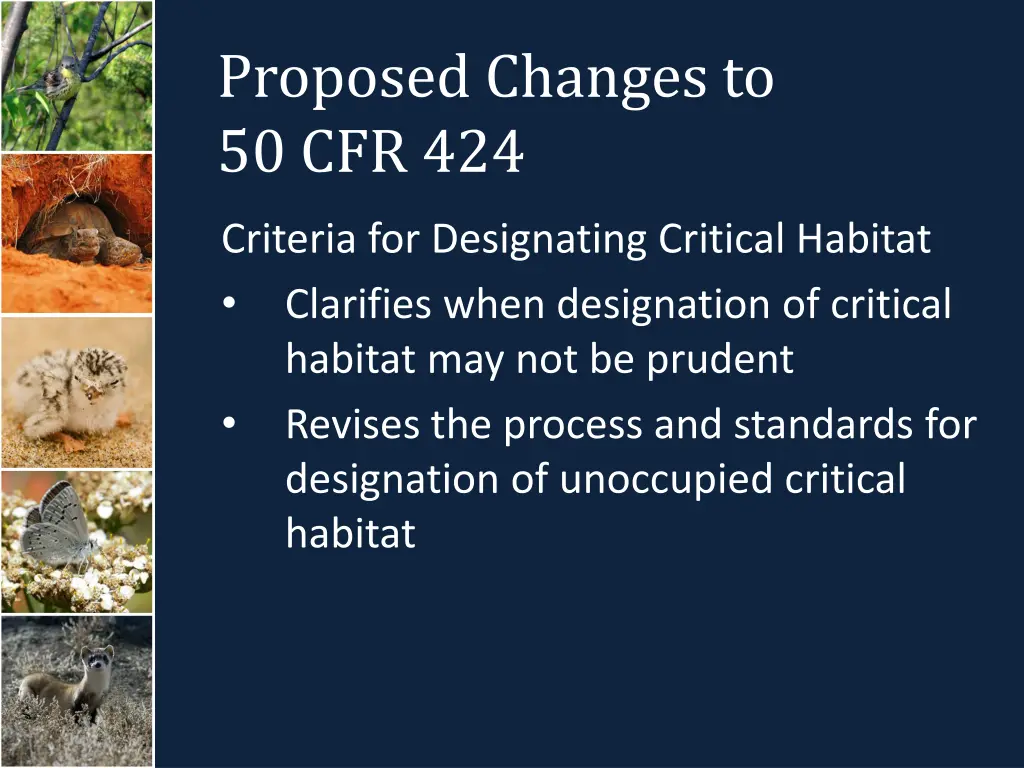 proposed changes to 50 cfr 424 1