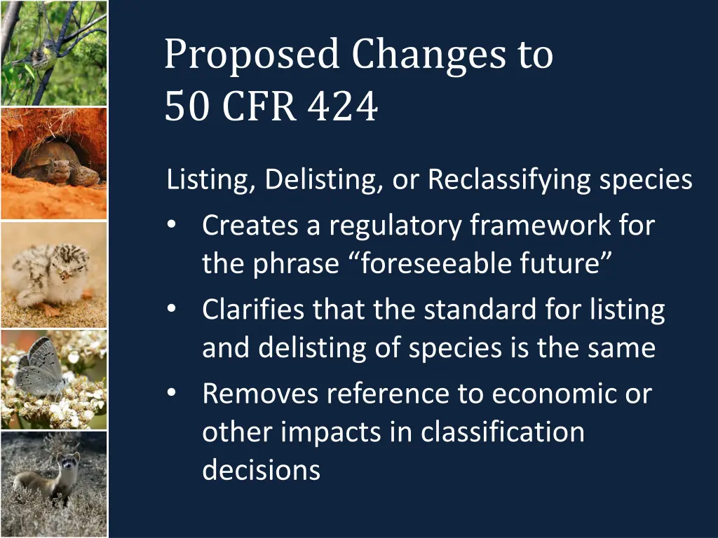proposed changes to 50 cfr 424