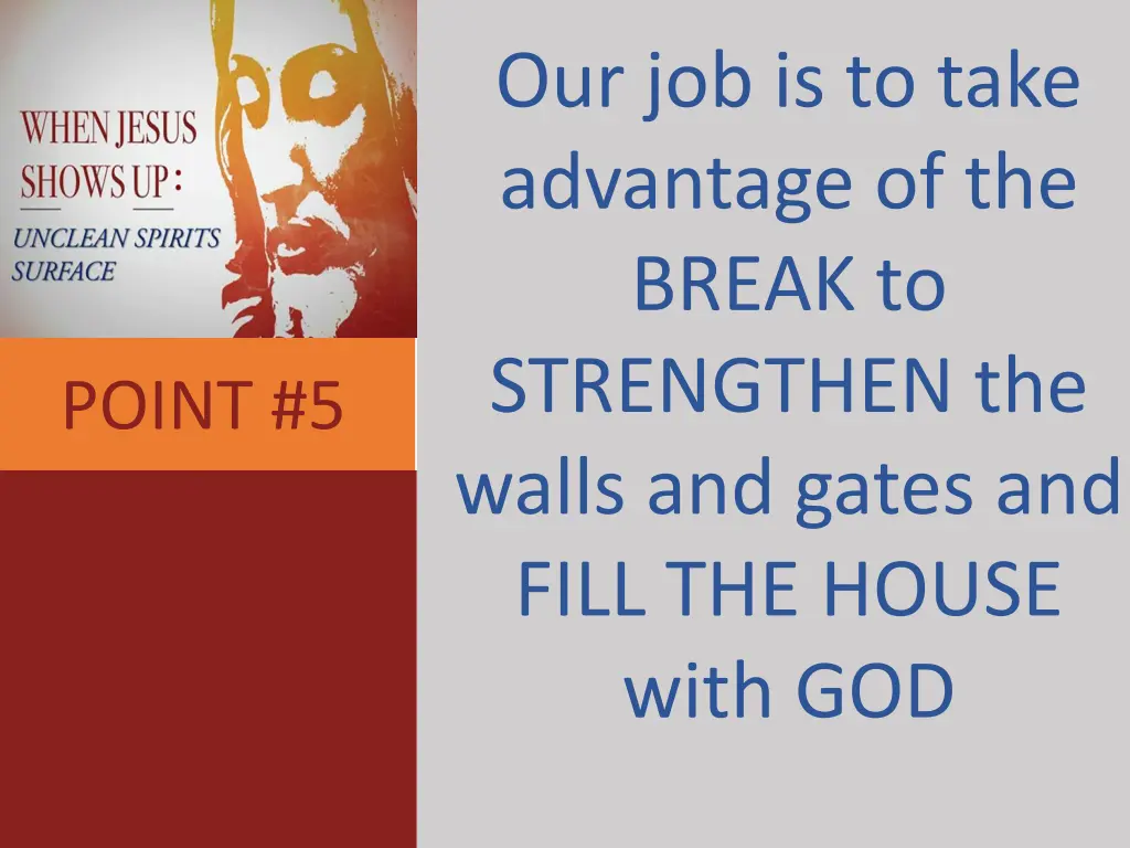 our job is to take advantage of the break