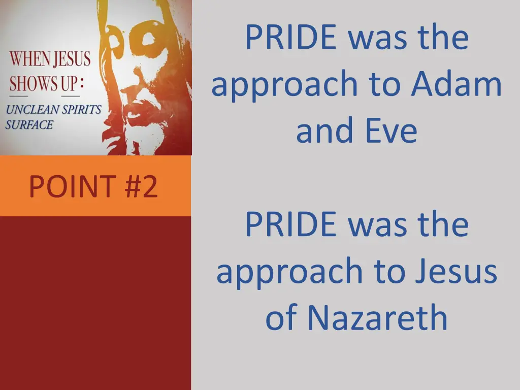 pride was the approach to adam and eve