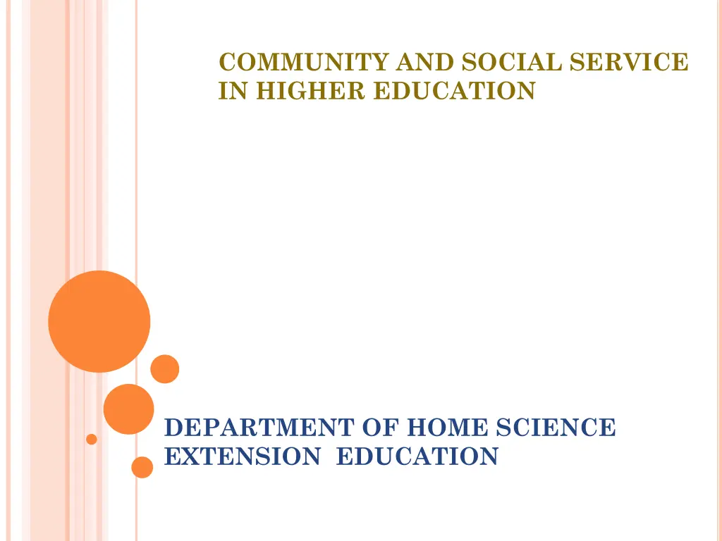 community and social service in higher education