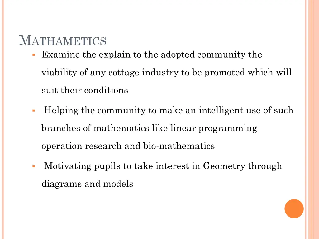 m athametics examine the explain to the adopted