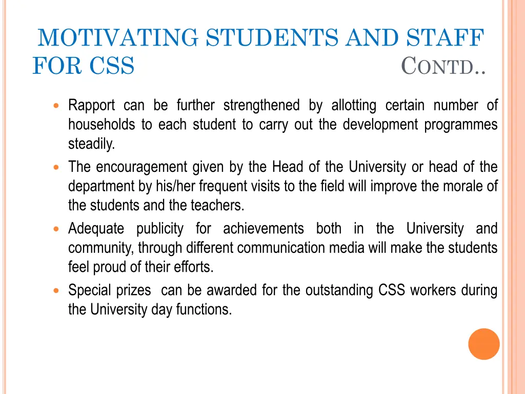 motivating students and staff for css c ontd 1