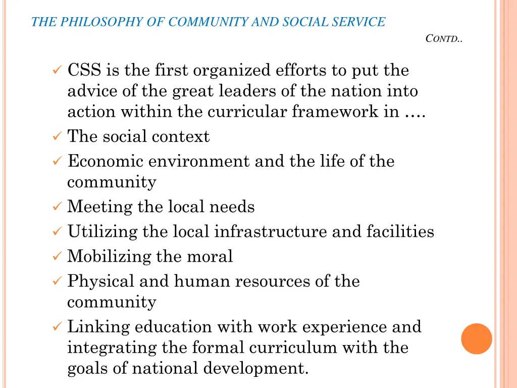 the philosophy of community and social service 3